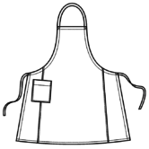 Фартук (Комплект санитарно-хозяйственной одежды), ТУ 858-5783-2005 изв. 1. Технический рисунок.